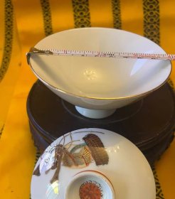 九谷烧矿彩绘描金三才小盖碗适合功夫茶小容量 画面富丽堂皇 金彩绚丽典雅 天地人三才 矿彩点金 茶室美器