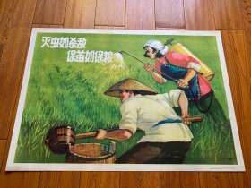 灭虫如杀敌，保苗如保粮--60年河北初版--精美早期农业题材，少见