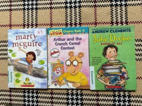 【英文儿童读物】Jake Drake, Know-It-All + Arthur and the Crunch Cereal Contest + Marty McGuire （3本合售）插画本 品相自鉴