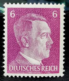 2-4#，德国1941年邮票6分（浅色）人物肖像 1枚新 原胶上品无贴