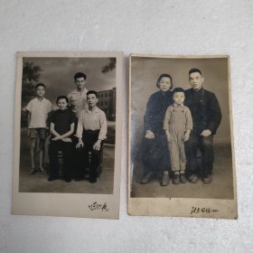 五六十年代北京照相黑白全家照2张