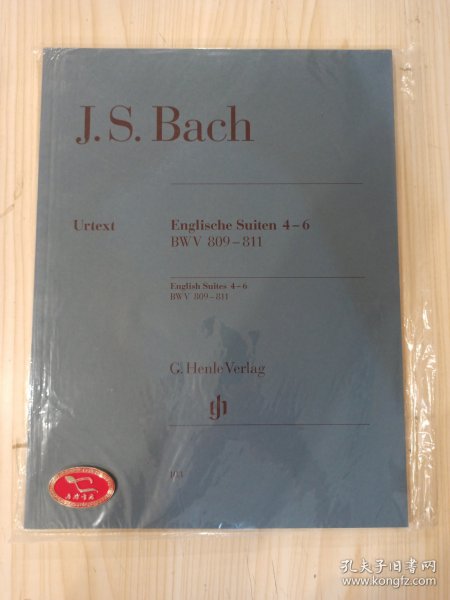 J.S.Bach English Suites 4-6 BWV 809-811 (Urtext) 巴赫英国组曲4-6（亨乐原版进口钢琴曲谱）