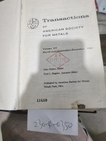 transactions of american society for metals 1961年