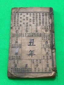 万年历 两册合订一册 前后少页 最后印有光绪49年 稀少 小开本 14.3*8.6cm