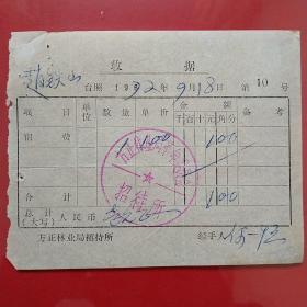 72年，黑龙江哈尔滨方正县林业局革委会招待所收据，住宿费。（3-10）