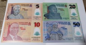 尼日利亚〈面值：5，10，20，50奈拉〉塑钞