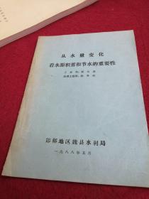 從水量變化，看水源積蓄和節(jié)水的重要性！