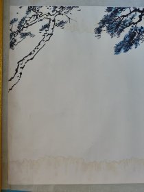 八九十年代老山水画镜心，四尺整张。有水印，落款不识。