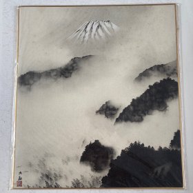 日本回流字画，手绘水墨山水