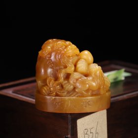 清代 “承庆堂”狮钮印章 尺寸：高4.9*5.5*3.7cm，重量135克