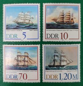 德国邮票 东德 1988年帆船 4全新