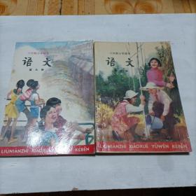 六年制小学课本语文第六册、第九册。库存书、未使用、压膜版