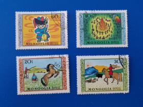 蒙古族邮票 马头琴 骑马 儿童