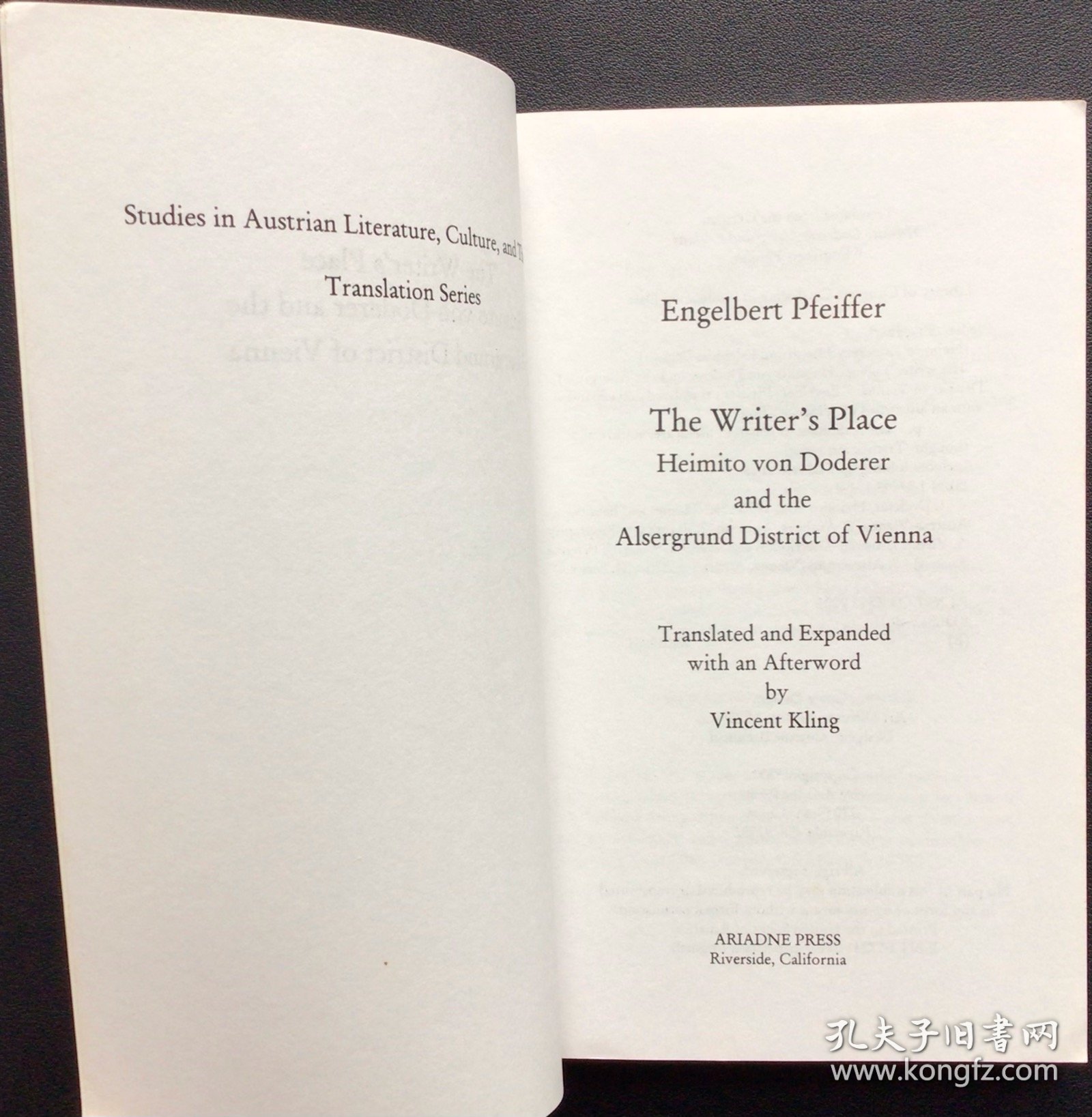 Engelbert Pfeiffer《The Writer's Place: Heimito von Doderer and the Alsergrund District of Vienna》