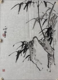 施一岫 46/34 软件 （1926-）字亦秀，江苏南通人，近现代海派著名老画家，早年游艺于海上，为郑午昌入室弟子，擅长山水，以青绿为主，笔法传统，功力深厚，亦擅长画鸟，老城厢书画会成员。