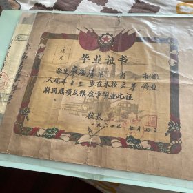 辽阳市襄平人民公社毕业证书1961年