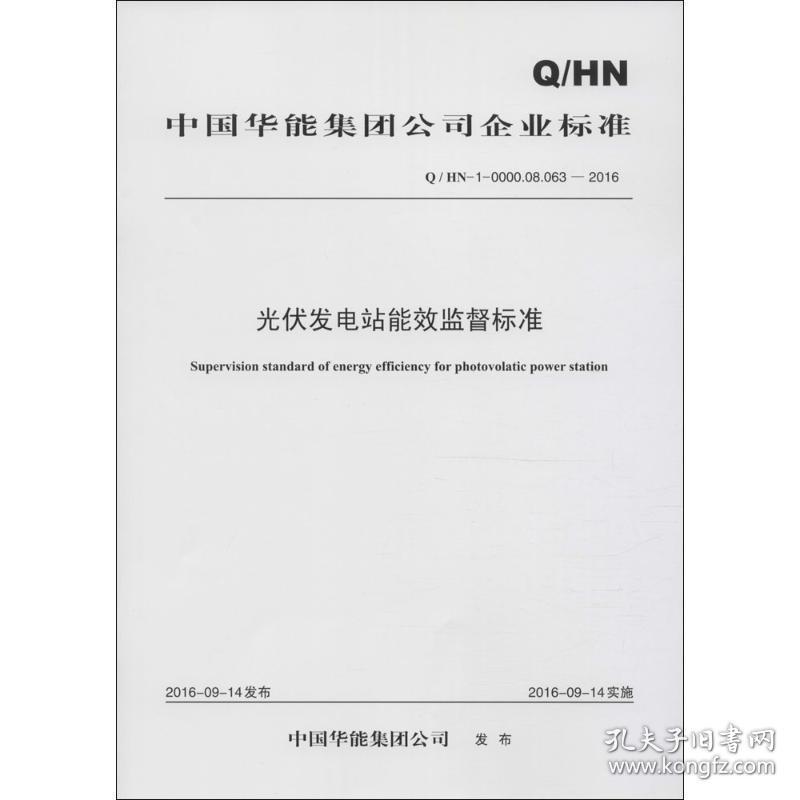 光伏发电站能效监督标准 计量标准 中国华能集团公司 发布 新华正版