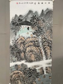 张捷，画芯尺寸136×68 实物拍摄，品相如图，纯手绘。