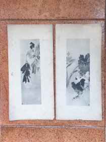 民国原版珂罗版画册《张书旗画集》16开散页二张合售***“金陵三杰”之一 张书旗（1900年—1957年08月18日），原名世忠，字书旂，号南京晓庄、七炉居。室名小松山庄。浙江浦江人。曾任南京中央大学教授，抗战期间去美国创办画院，讲学作画，后定居旧金山。
