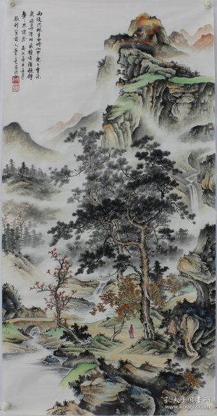 国家一级美术师，国礼艺术家张老师四尺整张仿古山水