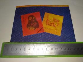 中国生肖邮票纪念册，包含1980年猴票在内的十二枚复刻金属邮票，1995年限量发行五千册。