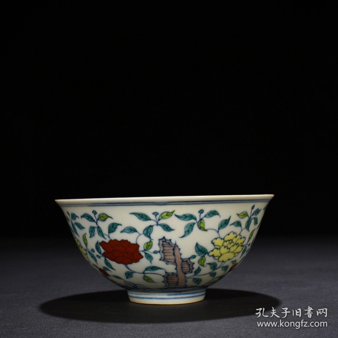 明成化斗彩湖石花卉纹宫碗 7*15.5厘米