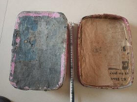 老手工纸糊针线盒子 有小破损品差30×20×10