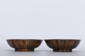 清乾隆珐琅彩木纹釉碗