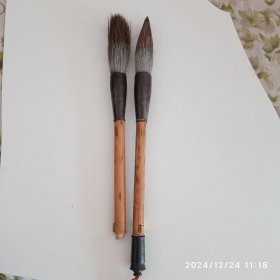80年代莱州毛笔 2支 文芳牌 一号 雪飘万里 笔锋6×1.5cm 每支68元