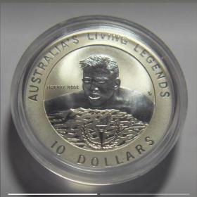 澳大利亚 1995年 10元 奥运会游泳冠军穆雷罗斯 20.77克纪念银币 包邮！