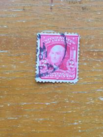 美国早期华盛顿总统头像旧邮票一枚。