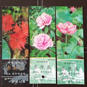 80年代西安植物园参观券3种