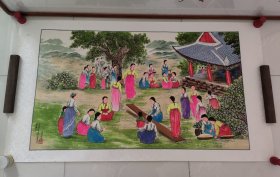 朝鲜女娱图（手绘真迹）