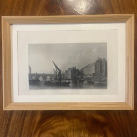 1870年左右钢板画 威斯敏斯特大桥