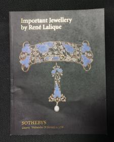 日内瓦苏富比 1996年  现代珠宝之父  法国新艺术风格珠宝大师 René Lalique 勒内·拉里克  珠宝拍卖图录
