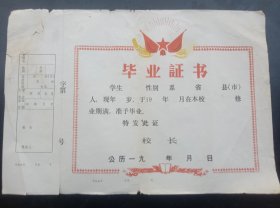 红星红旗――毕业证书（空白）