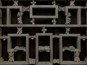 55_清中期，杉木花板，保存完好无修配，雕工精细，101/115/4厘米……老货