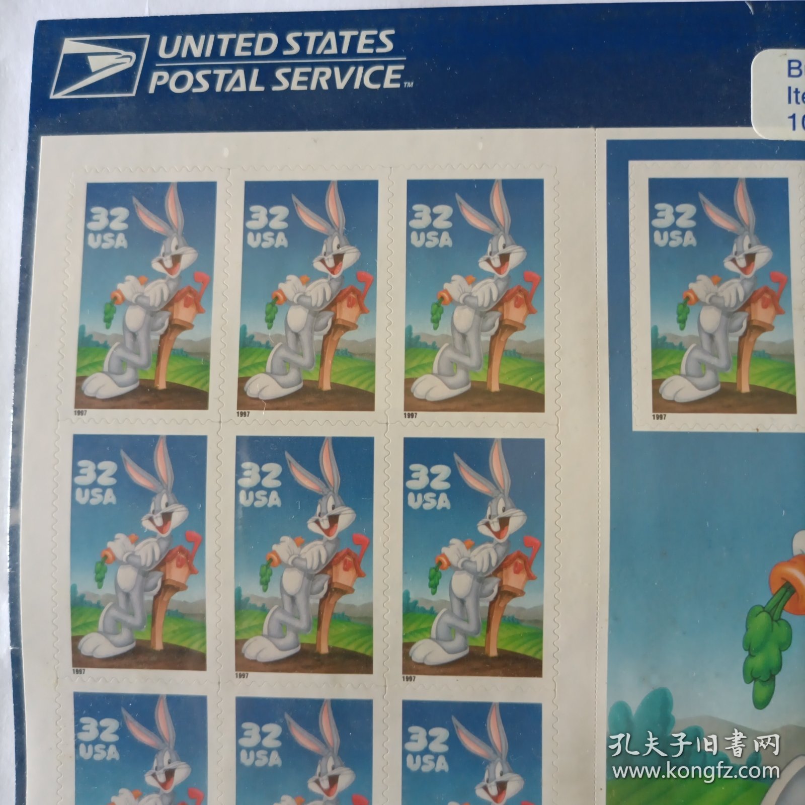 外国邮票美国邮票兔八哥 BUugs Bunny USA stamp