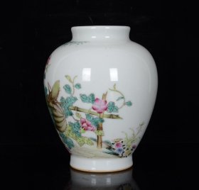 清乾隆珐琅彩瓜果飘香将军罐；24x14