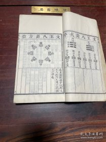 【易经】清光绪十二年湖北官书处刻本，线装大开本四卷二册全，比常见版本多了好多木刻图，开本宏阔，版刻地道，白纸精印，