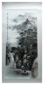 知名山水实力派画家～刘罡～山水图镜片（保真迹）