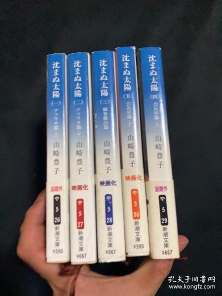 日文原版 沈まぬ太陽　1-5　五冊全套　山崎豊子 不落的太阳 山崎丰子 64开本 日语