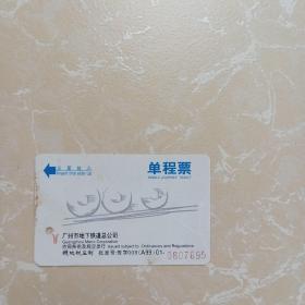 最老式磁卡票:广州市地下铁道总公司单程票