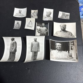 ……六十年代 毛主席 雕像 照片 11张……尺寸大小不一 15x 9 6 X 4