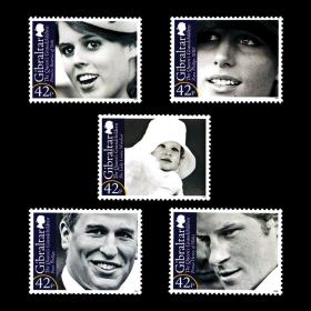 邮票  英国女王伊丽莎白二世的孙辈5枚全新