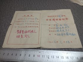 泉州教育史。1973年泉州市临江公社振兴小学革委会学生陈文鸽学习情况报告表