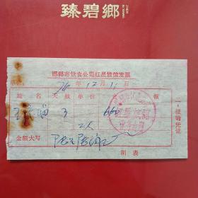 74年，邯郸市饮食公司红星旅馆业发票，住宿费。（3-10）