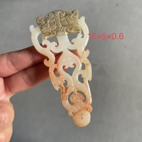 旧藏明代描金玉佩