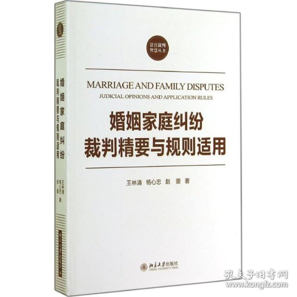 法官裁判智慧丛书：婚姻家庭纠纷裁判精要与规则适用