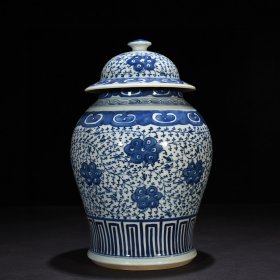 《精品放漏》青花将军罐——清代瓷器收藏